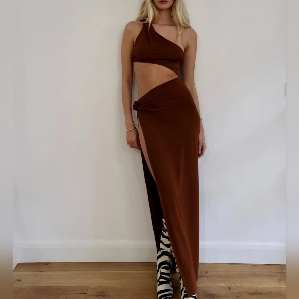NWT RAT & BOA Isamaya Jersey Dress Brown